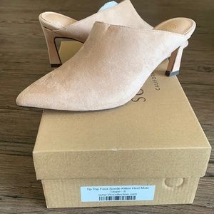 New Vici Dolls ‘Tip Top Faux Suede Kitten Heel Mule’ 8 in Taupe